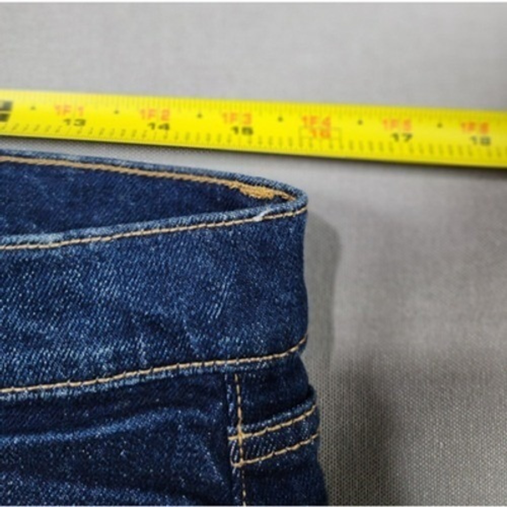 Old Navy Sky Hi A Line Shorts Raw Hem Button Fly Distressed Denim Sz 10 Classic - Picture 6 of 9